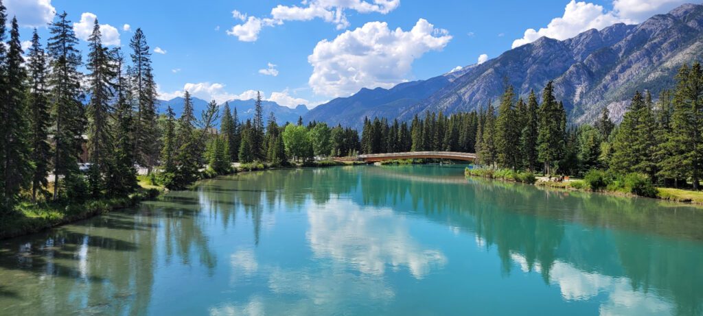 Bow river in Banff during the summertime
