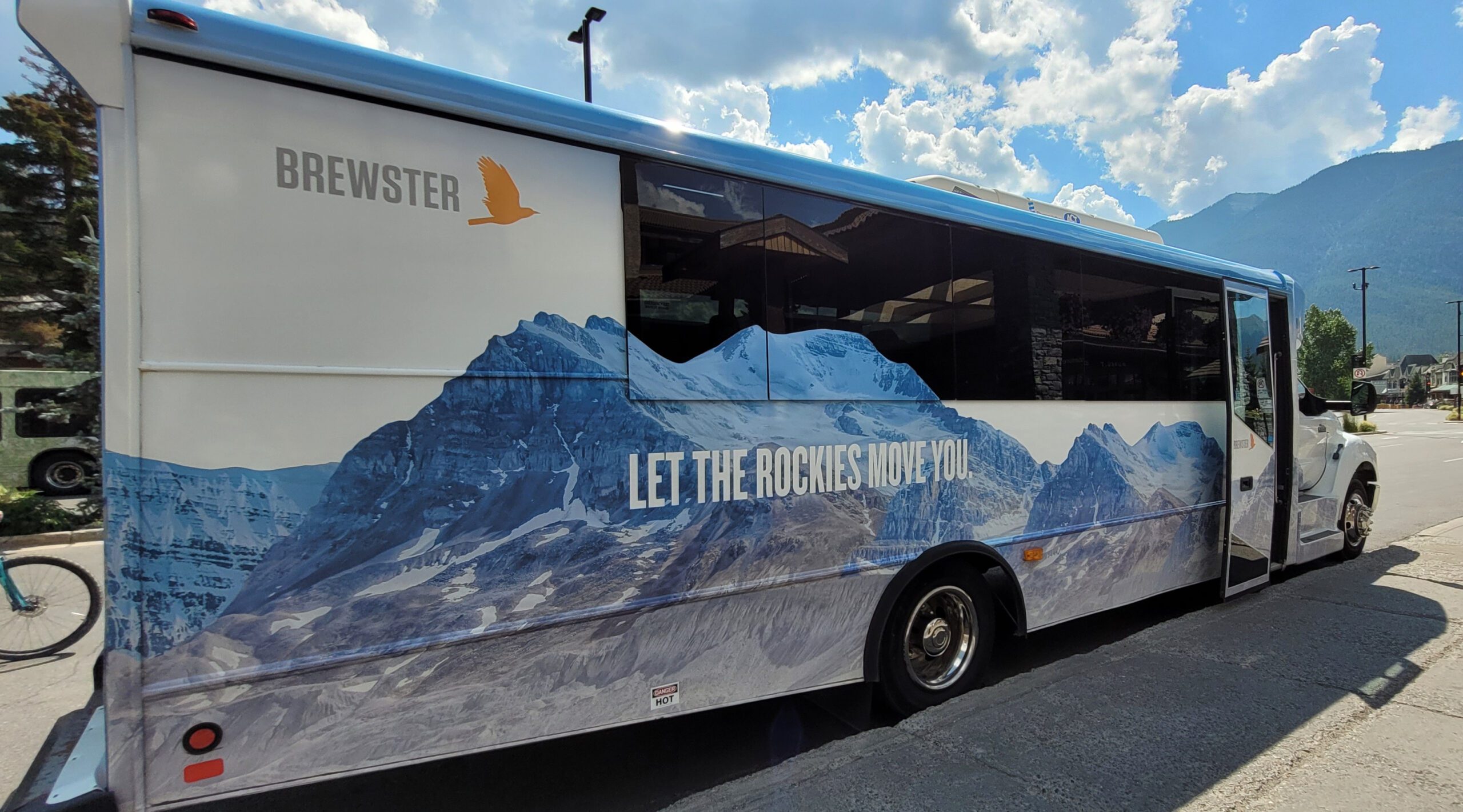 Brewster Express shuttle in downtown Banff