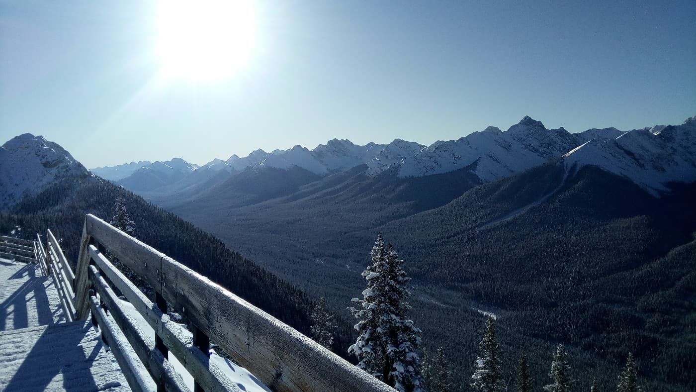 View from Sulphur mountain across Rocky mountains