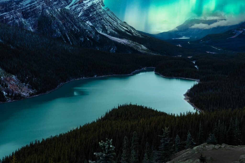 northern lights in Banff National Park