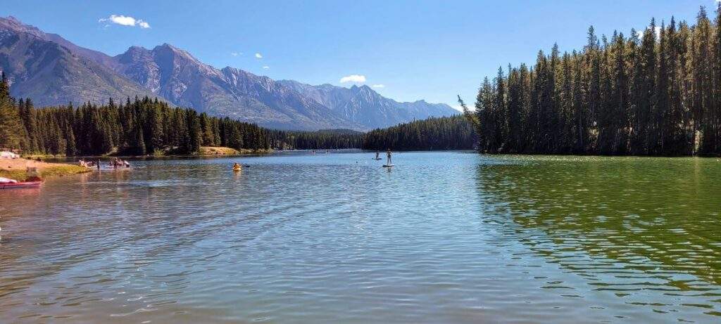 Canoeing and kayaking on Johnson Lake, Banff