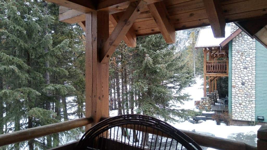 View from balcony at dog-friendly Buffalo Mountain Lodge