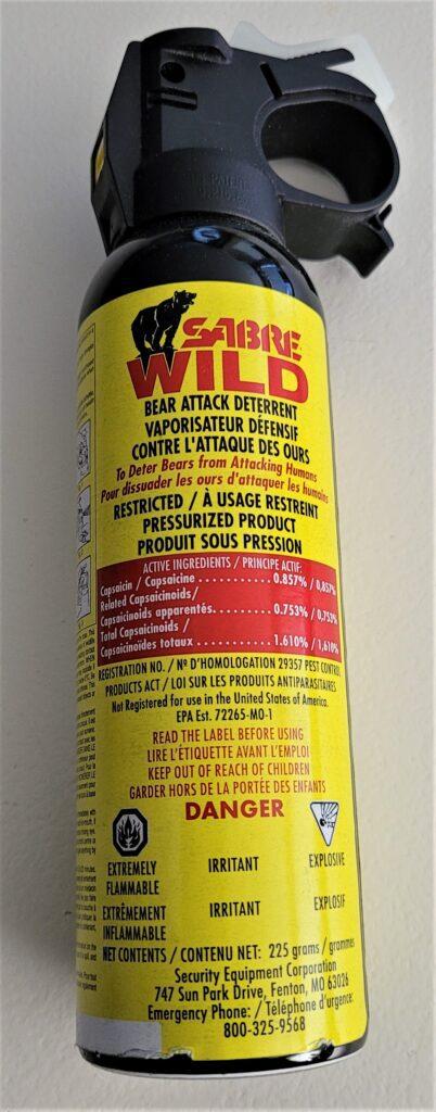 Picture of a bear spray cannister